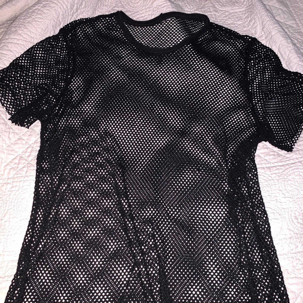 Black Fishnet Mesh Dress